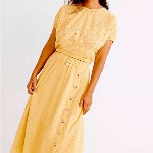 Madewell eyelet full outfit too and bottom with button detail